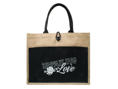 Jute Tote Bag - Unfailing Love - Pura Vida Books