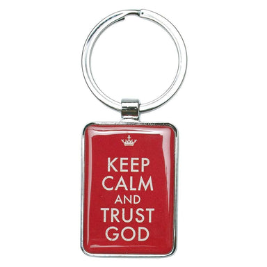 Keep Calm and Trust God Metal Keyring - Pura Vida Books