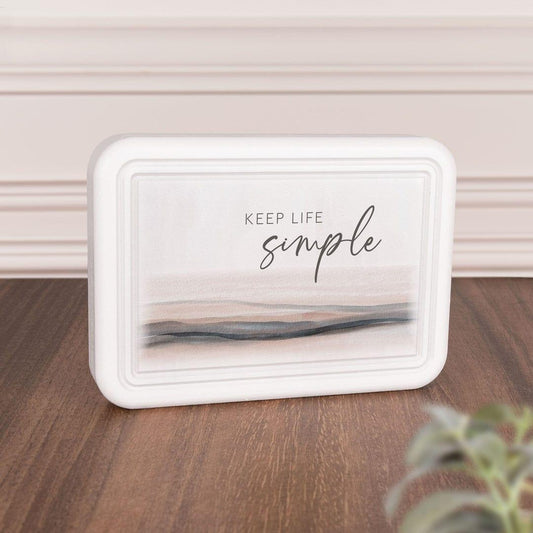 Keep Life Simple Ornate Tabletop Décor - Pura Vida Books