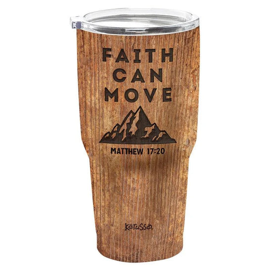 Kerusso 30 oz Stainless Steel Tumbler Faith Can Move - Pura Vida Books