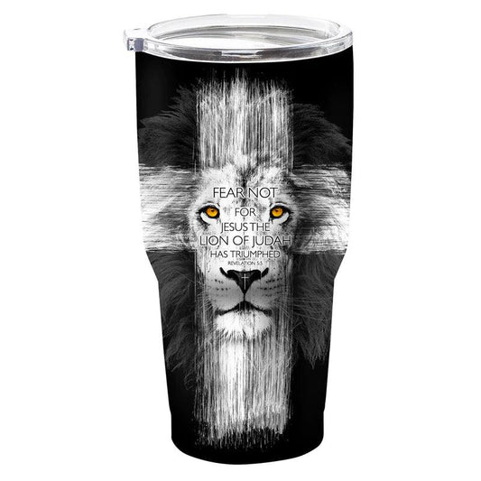 Kerusso Lion Cross 30 oz Stainless Steel Tumbler - Pura Vida Books