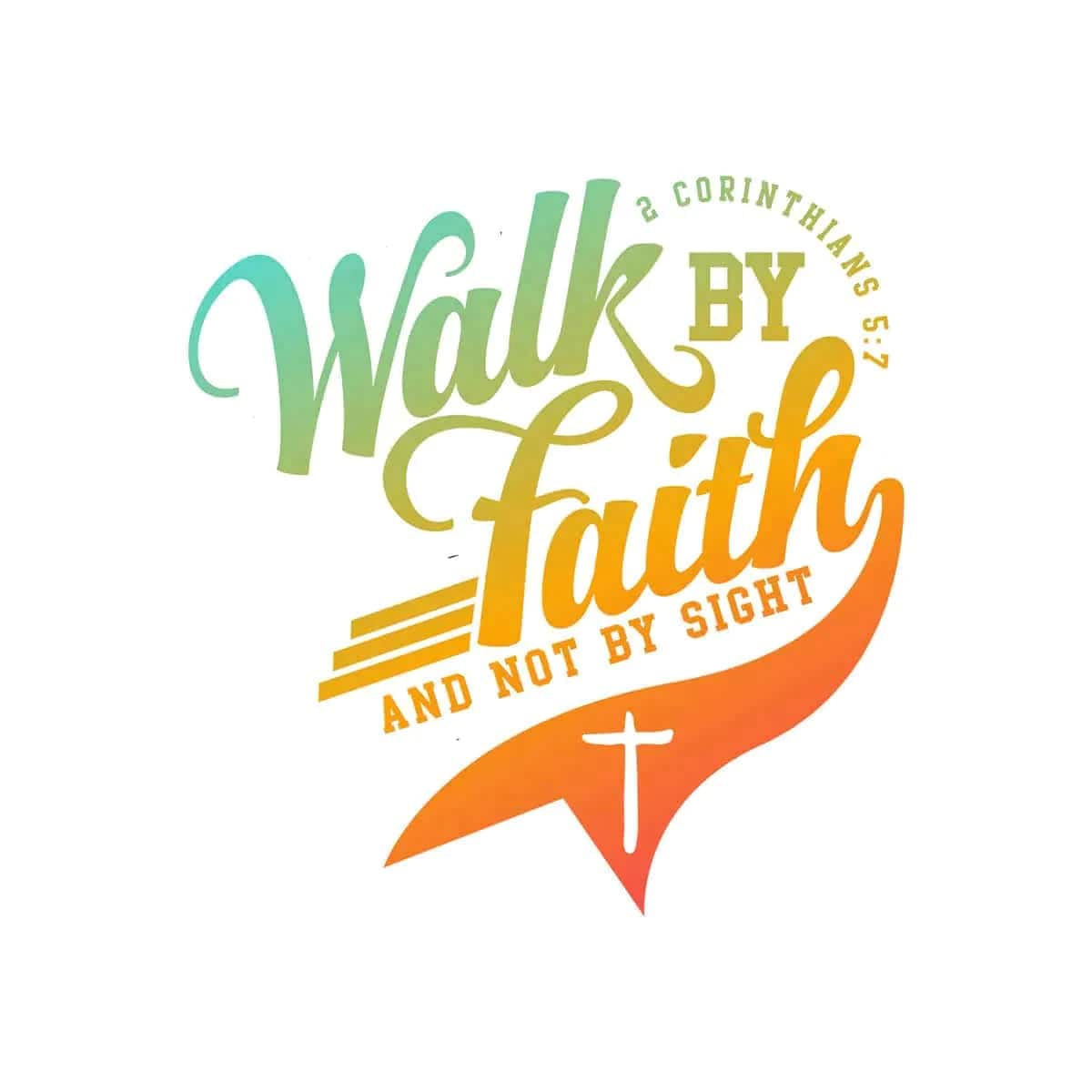 Kerusso Walk by Faith Script Sticker - Pura Vida Books