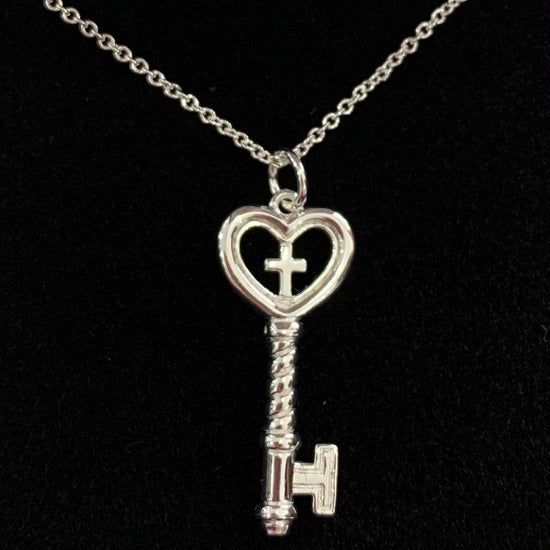 Key Heart Cross Necklace - Pura Vida Books