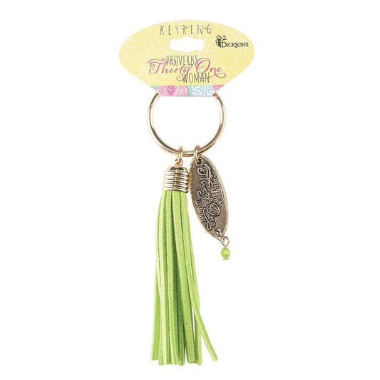 Keyring metal proverbs 31 green - Pura Vida Books