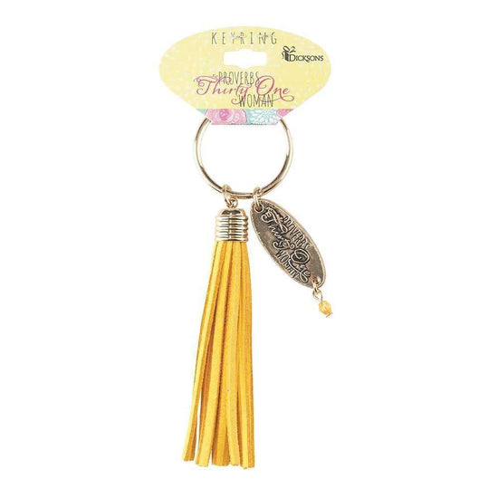 keyring metal proverbs 31 yellow - Pura Vida Books