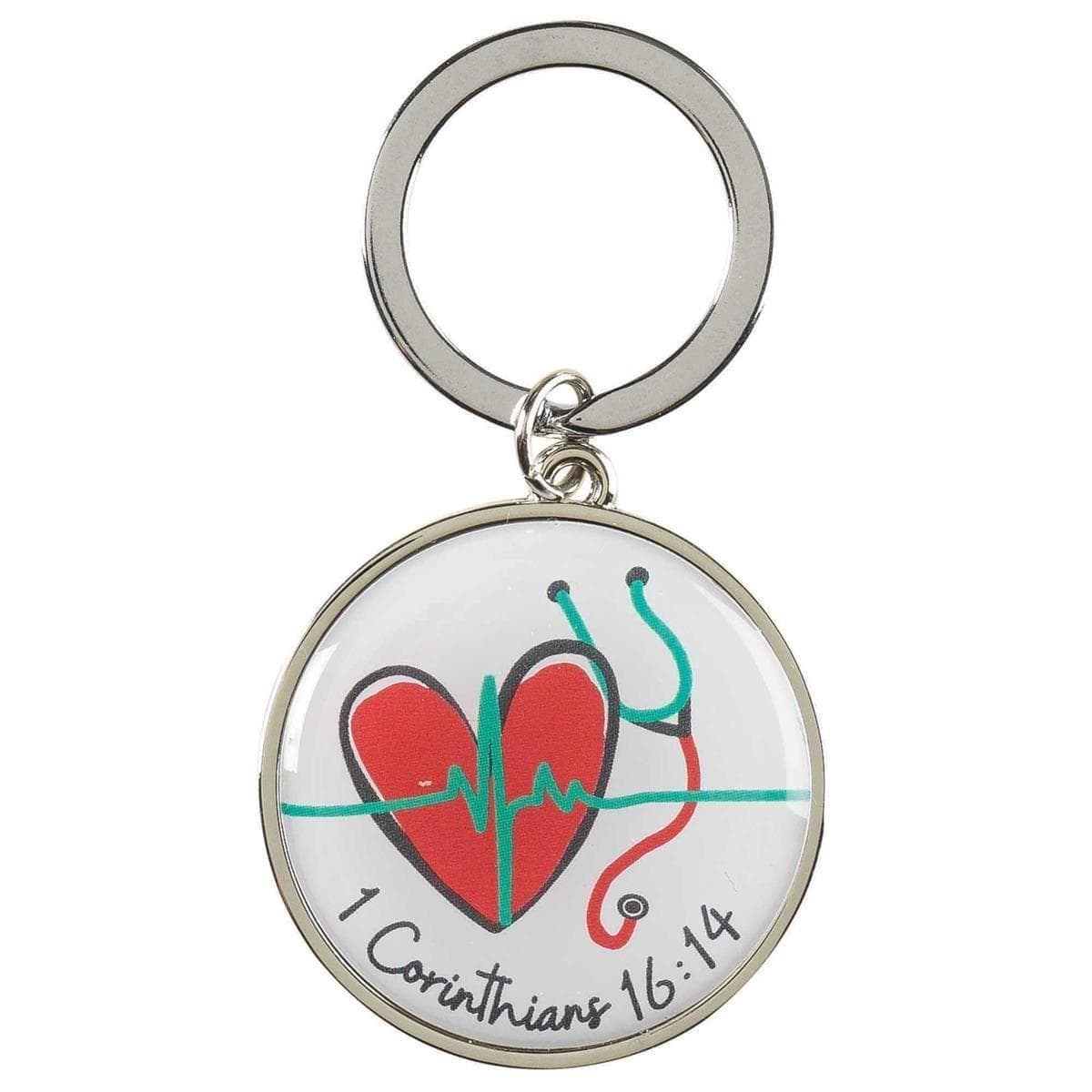 KEYRING NURSE 1COR.16:14 - Pura Vida Books