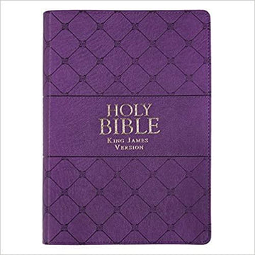 KJV Holy Bible, Super Giant Print Bible, Purple Faux Leather Bible w/Ribbon Marker, Red Letter Edition - Pura Vida Books