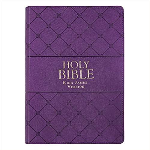 KJV Holy Bible, Super Giant Print Bible, Purple Faux Leather Bible w/Ribbon Marker, Red Letter Edition - Pura Vida Books
