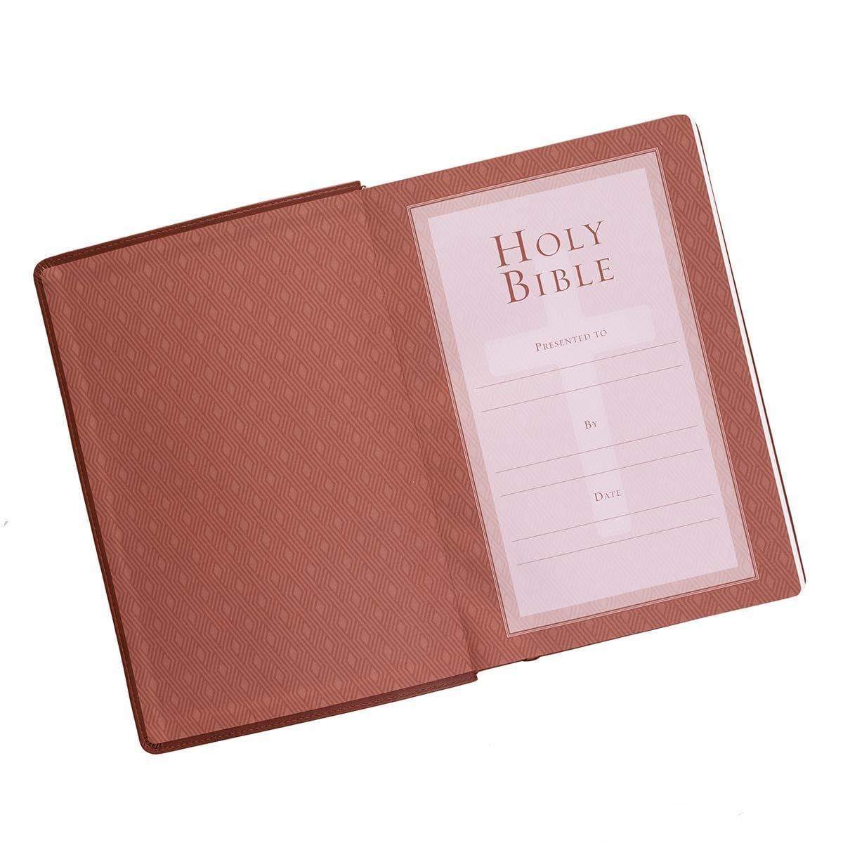 KJV Holy Bible, Super Giant Print Bible, Tan Faux Leather Bible w/Ribbon Marker, Red Letter Edition - Pura Vida Books