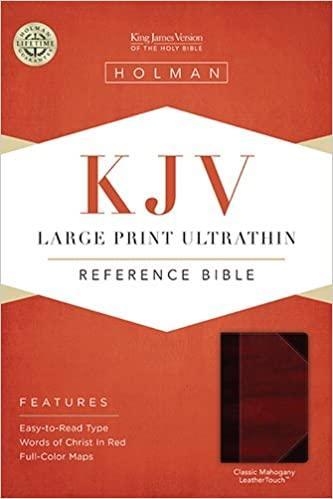 KJV Large Print Ultrathin Reference Bible, Classic Mahogany LeatherTouch - Pura Vida Books