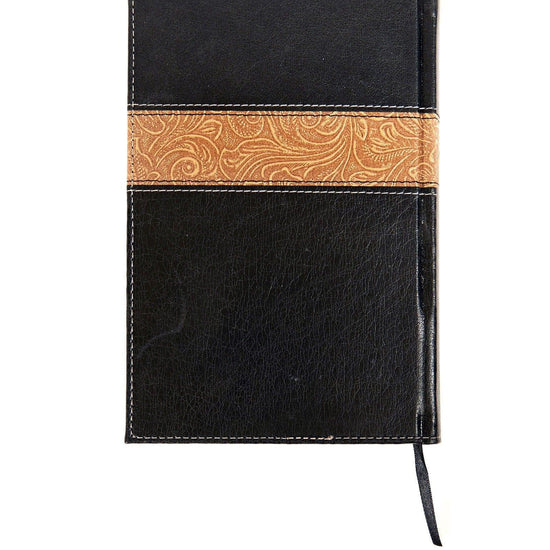 KJV Reader's Bible, Black/Brown Tooled LeatherTouch - Pura Vida Books