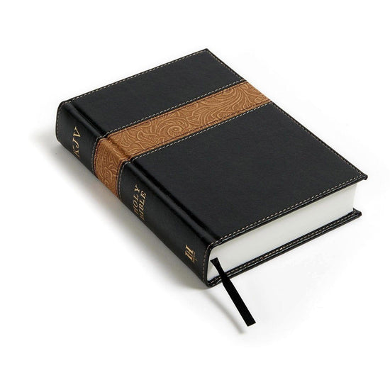 KJV Reader's Bible, Black/Brown Tooled LeatherTouch - Pura Vida Books