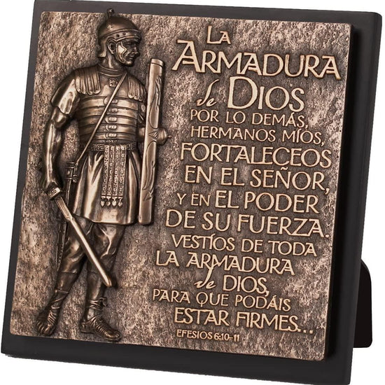 La Armadura de Dios escultura placa, 5 3/4 X 5 3/4" - Pura Vida Books