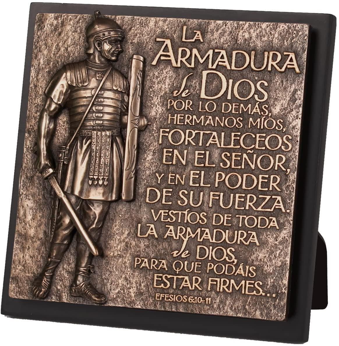 La Armadura de Dios escultura placa, 5 3/4 X 5 3/4" - Pura Vida Books