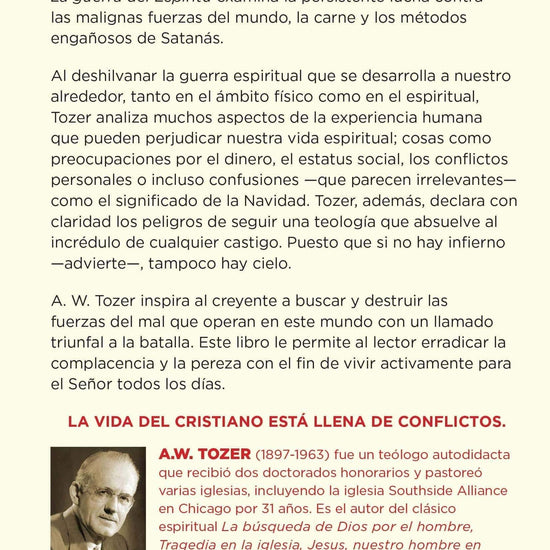 La Guerra del Espíritu: El Camino Espiritual Y La Presencia Constante de Cristo - A. W. Tozer - Pura Vida Books