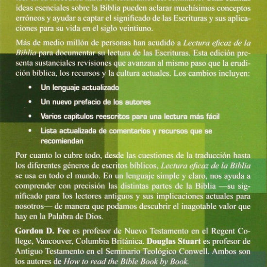 La lectura eficaz de la Biblia - Gordon Fee y Douglas Stuart - Pura Vida Books