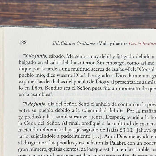 La vida y el diario de David Brainerd - Biblioteca de Clásicos Cristianos. Tomo 6 - Pura Vida Books