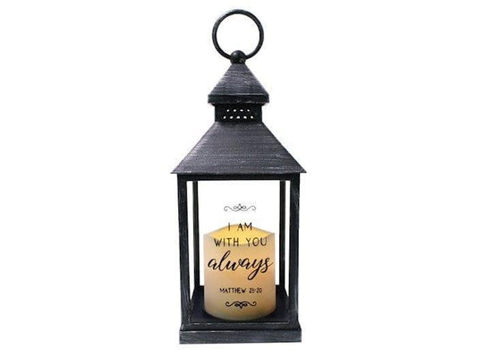 Lantern LED Candle-I Am With You Always-Black - Pura Vida Books