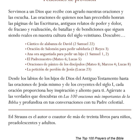 Las 100 oraciones más importantes de la Biblia - Ed Strauss (bolsillo) - Pura Vida Books