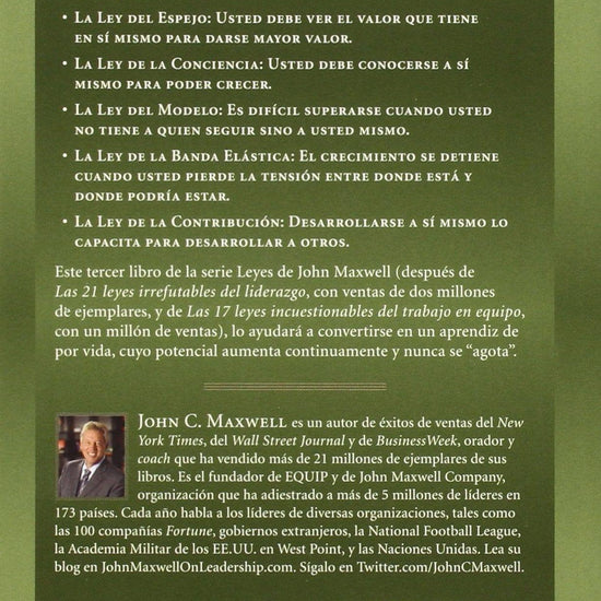 Las 15 Leyes Indispensables Del Crecimiento - John C. Maxwell - Pura Vida Books