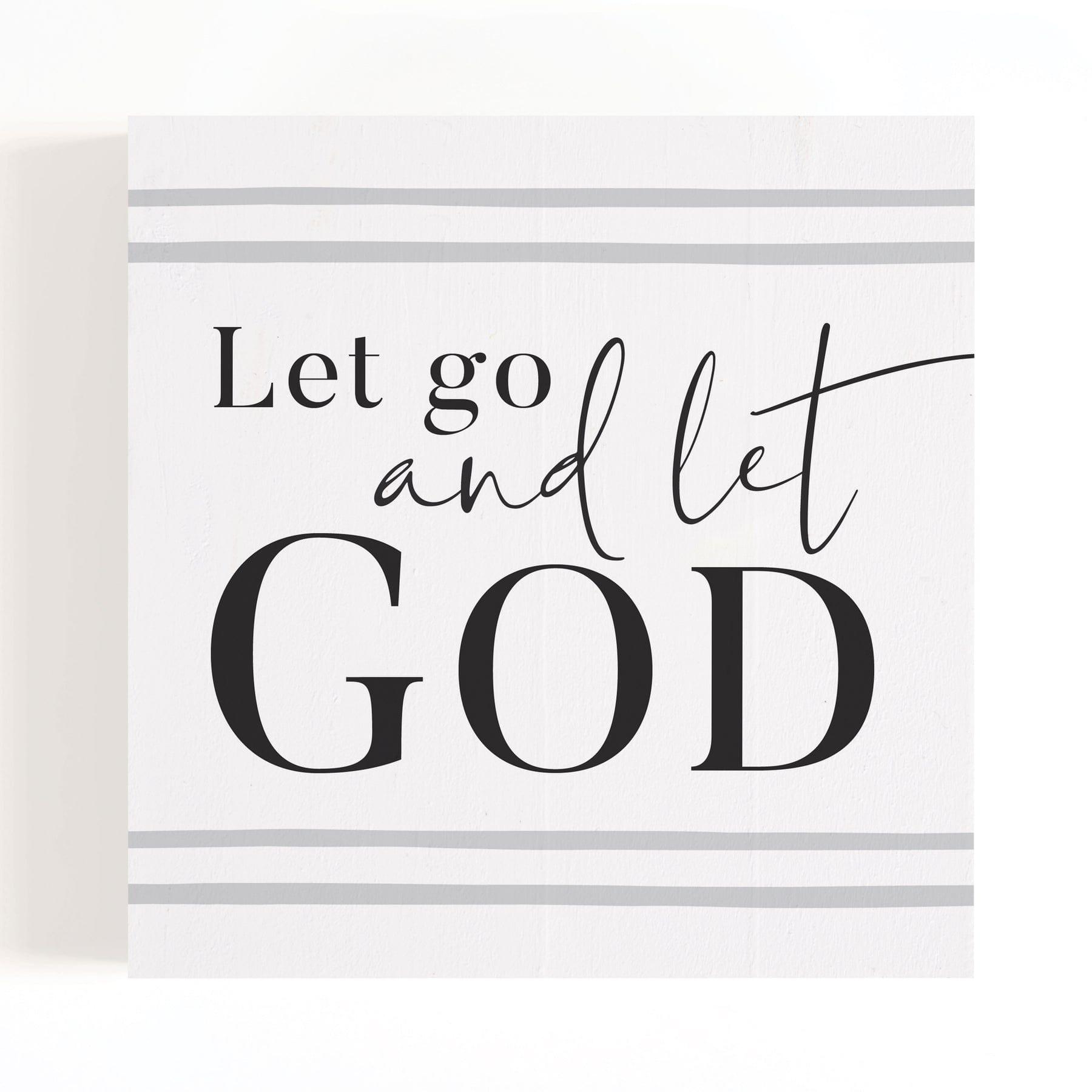 Let Go And Let God Cube Wood Block Décor - Pura Vida Books