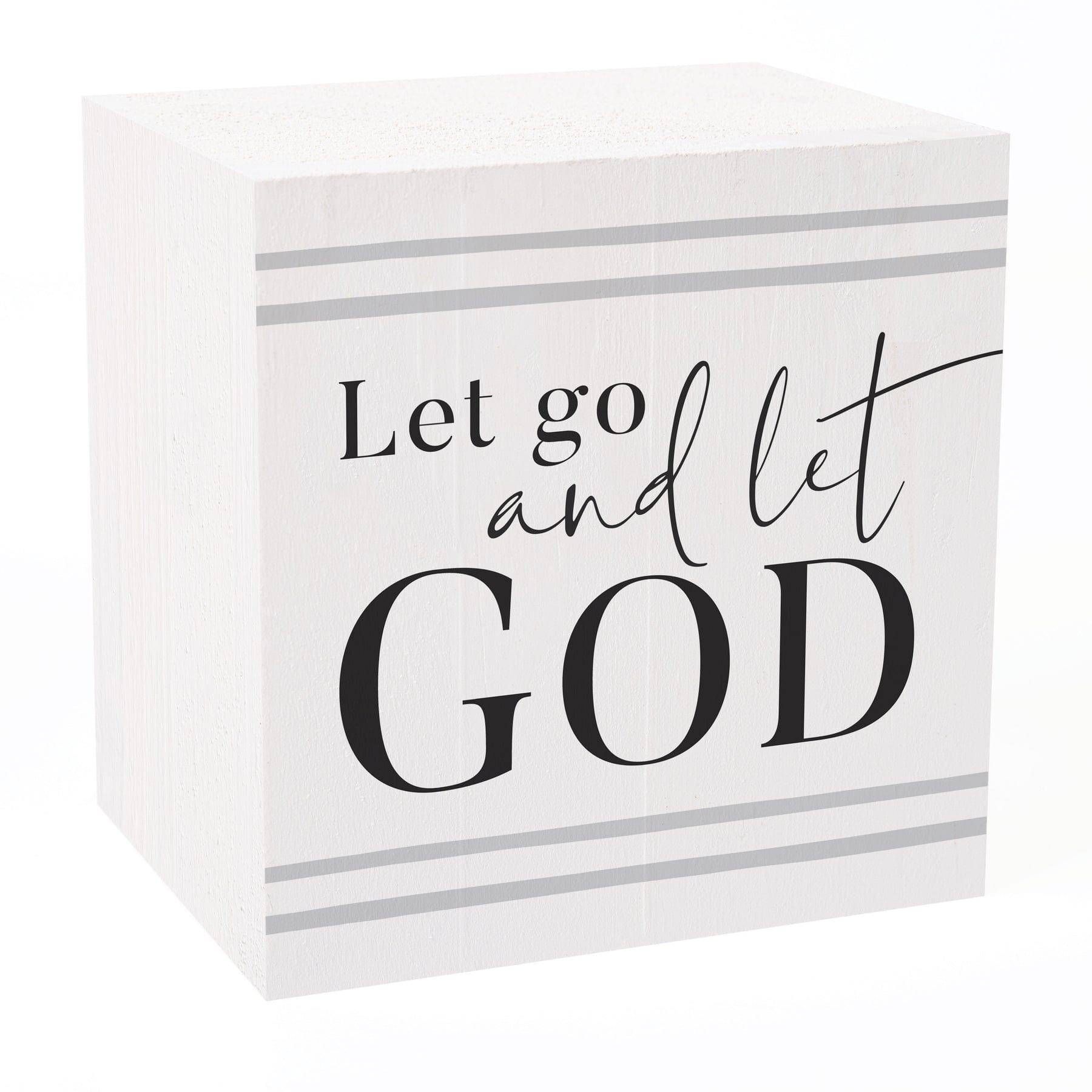 Let Go And Let God Cube Wood Block Décor - Pura Vida Books