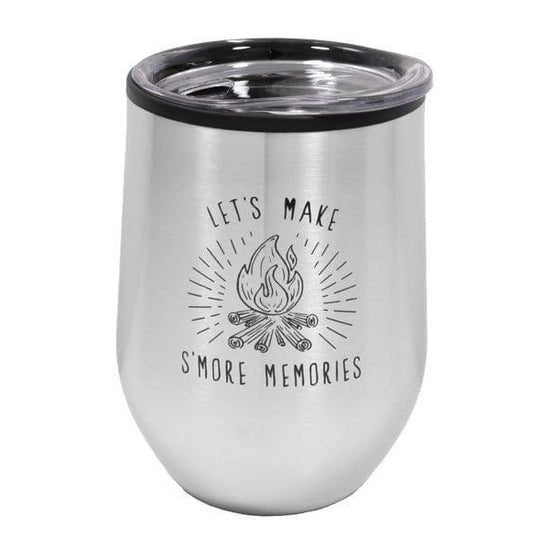 Let's Make S'more Memories - Tumbler Stainless Steel Silver 12 Oz Mug - Pura Vida Books