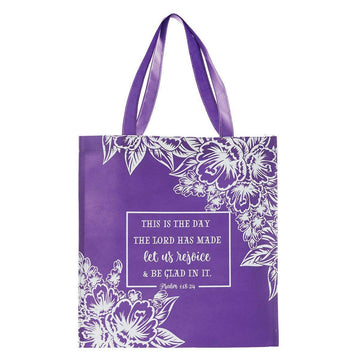 Let Us Rejoice Tote Bag - Psalm 118:24 - Pura Vida Books