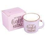 Let Your Light Shine Lavender Camp Style Coffee Mug - Matthew 5:16 - Pura Vida Books