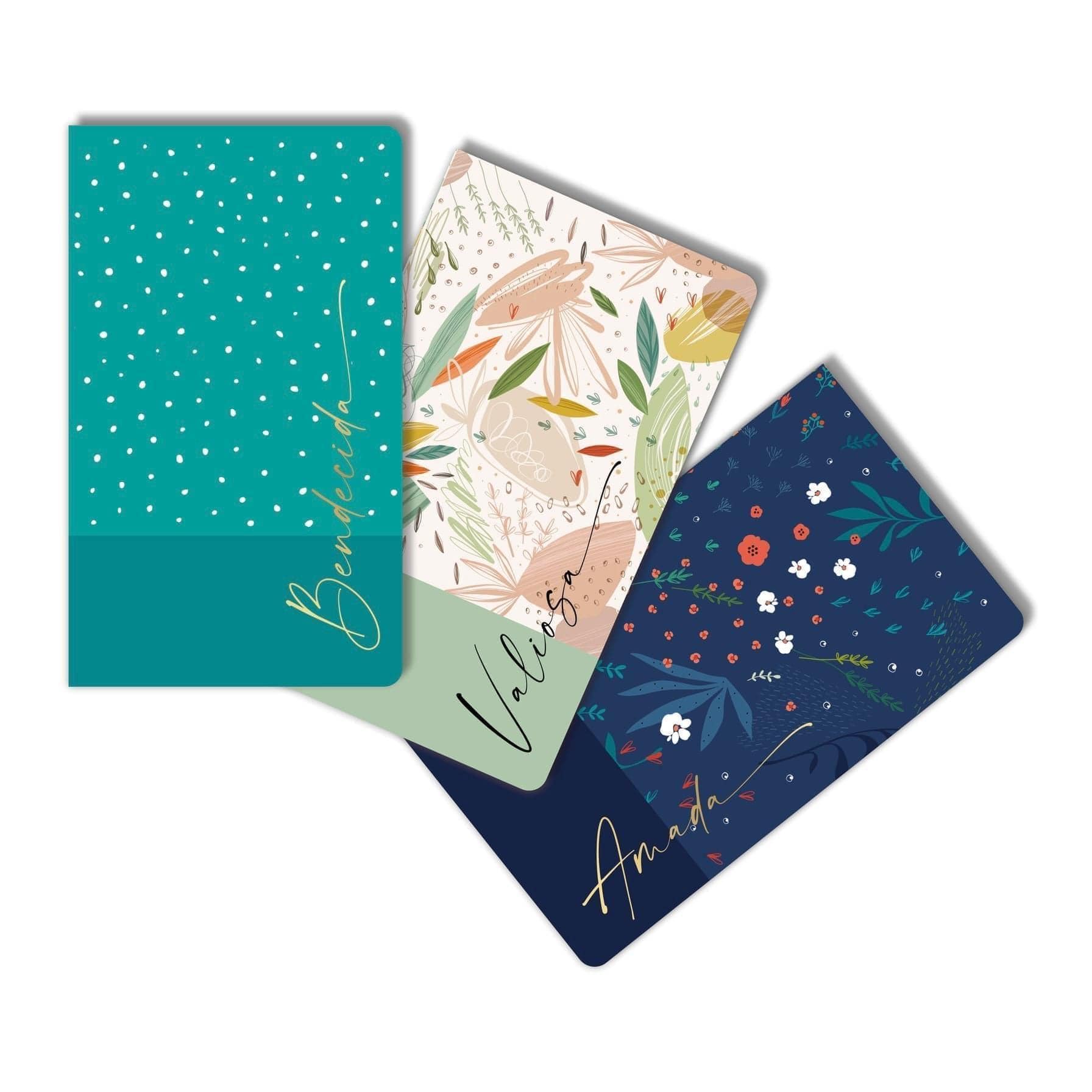 Libretas Amada, Bendecida, Valiosa (Paquete de 3) - Pura Vida Books