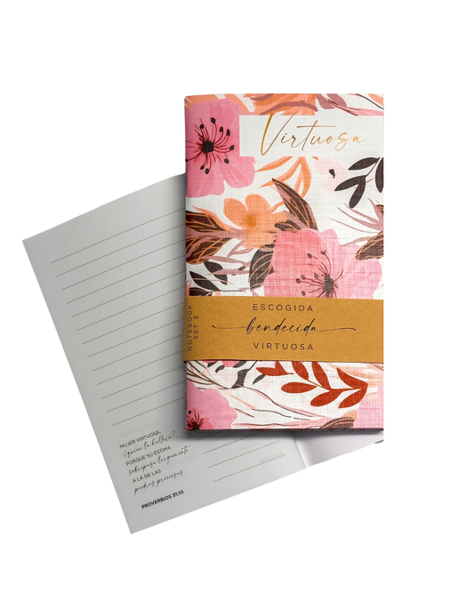 Libretas Escogida, Bendecida, Virtuosa (Paquete de 3) | Floral Pink