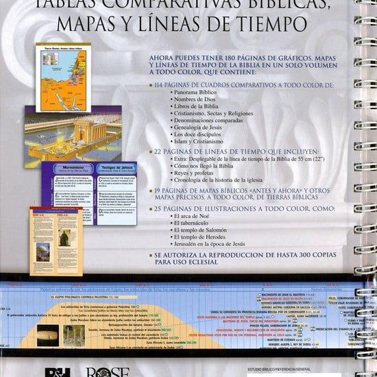 Libro de Tablas Comparativas Biblicas, Mapas y Líneas de Tiempo - Pura Vida Books