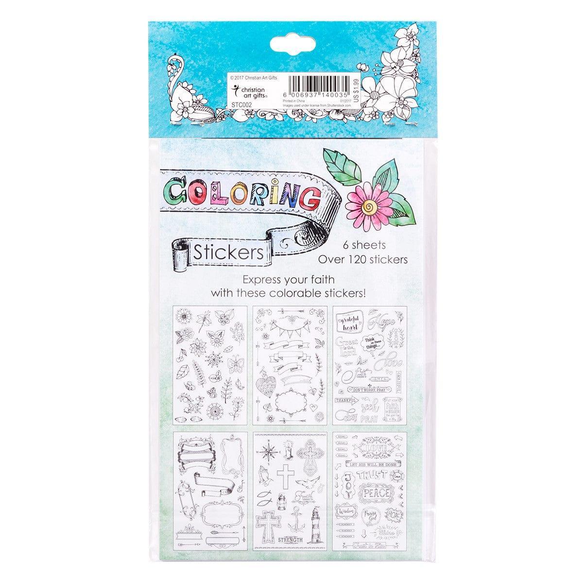 Line-art Coloring Stickers for Bible Journaling - Pura Vida Books