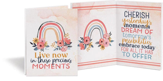 Live now in these precious moments - Mini wooden keepsake card - Pura Vida Books