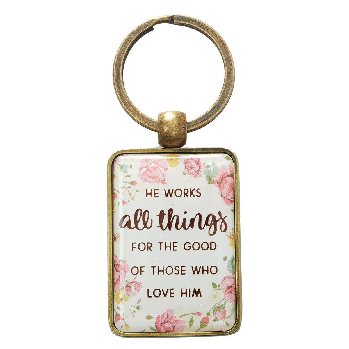 Llavero - All Things Keyring - Romans 8:28 - Pura Vida Books