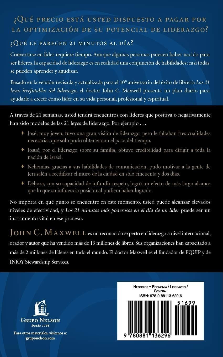 Los 21 Minutos Más Poderosos En El Día De Un Líder - John C. Maxwell - Pura Vida Books