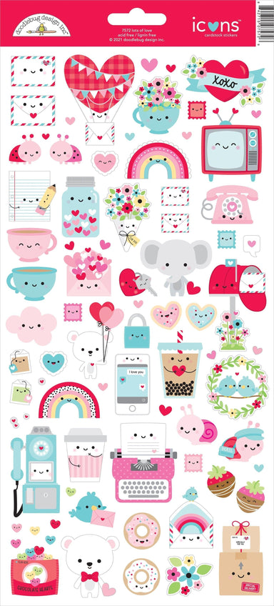 Lots of Love Icons - Cardstock Stickers - Pura Vida Books