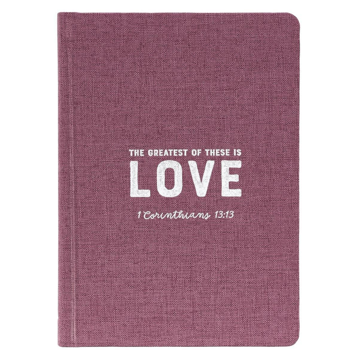 Love Hardcover Linen Journal - 1 Corinthians 13:13 - Pura Vida Books