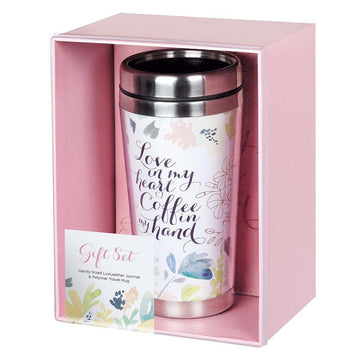 Love in My Heart Travel Mug and Journal Boxed Gift Set for Women - Pura Vida Books