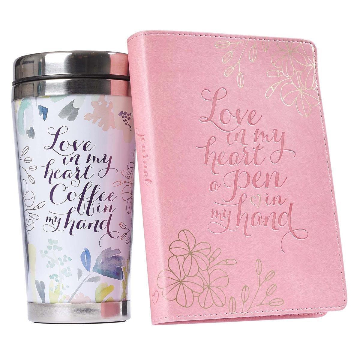 Love in My Heart Travel Mug and Journal Boxed Gift Set for Women - Pura Vida Books