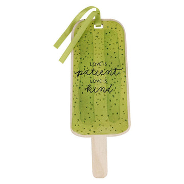 Love is Patient Lime Green Popsicle Wood Bookmark - 1 Corinthians 13:4 - Pura Vida Books