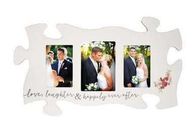 Love, Laughter & Happily Ever After Puzzle Piece Photo Frame - Pura Vida Books