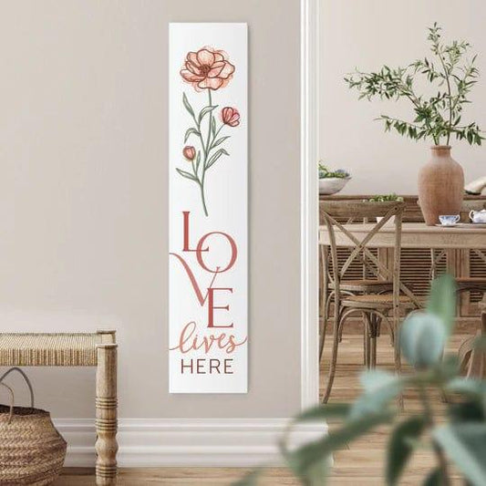 LOVE LIVES HERE CARVED WALL DÉCOR - Pura Vida Books