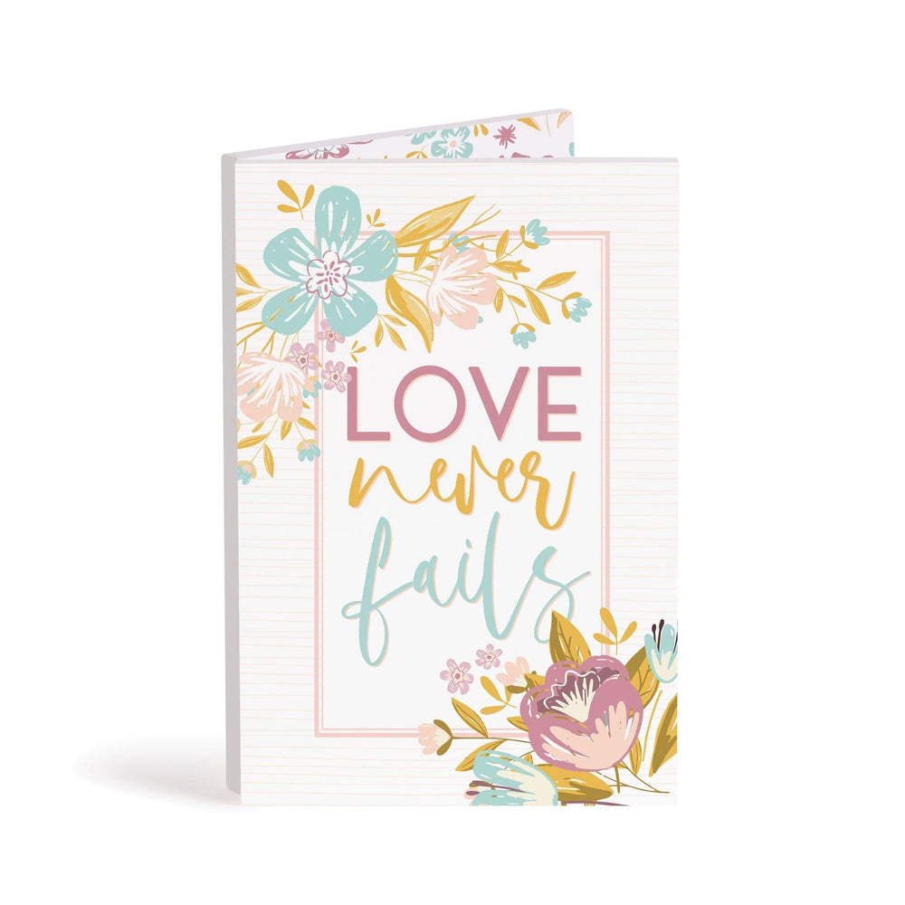 Love Never Fails Wooden Keepsake Card - Pura Vida Books