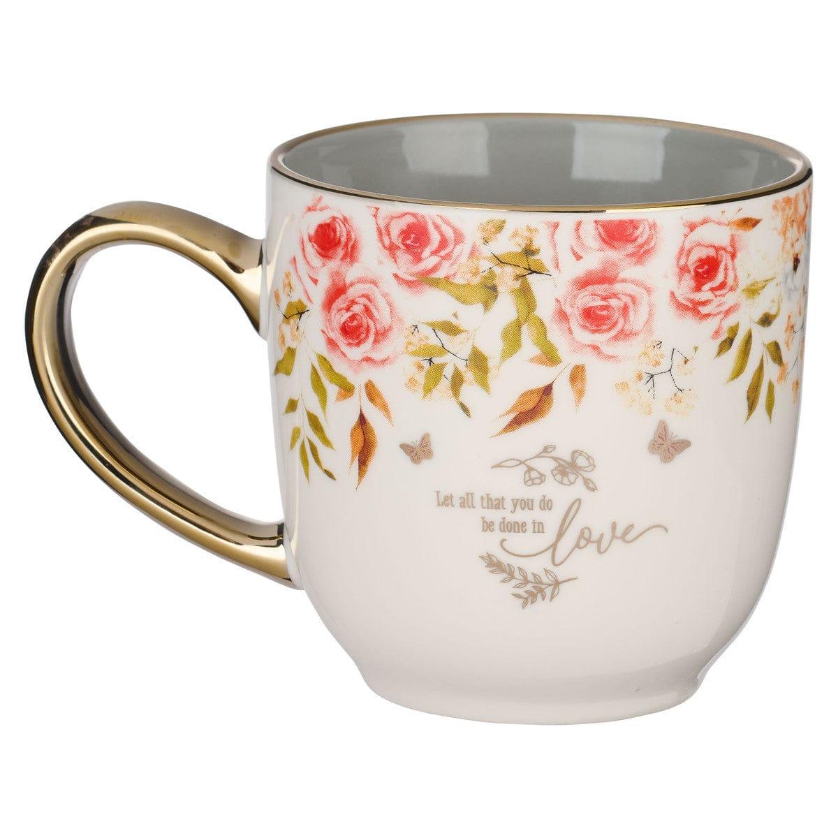 Love Red and Orange Floral Ceramic Mug - Pura Vida Books