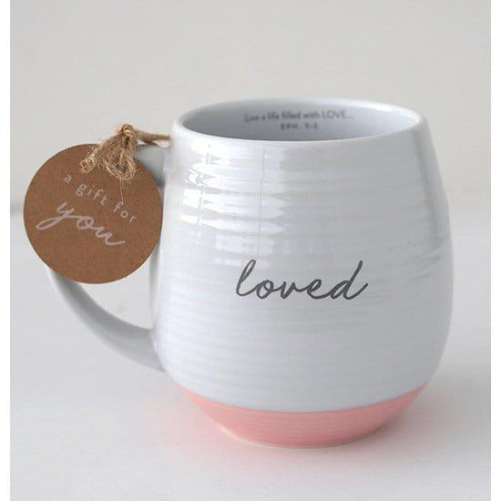 Loved, Ephesians 5:2, Ceramic Mug, Textured White - Pura Vida Books