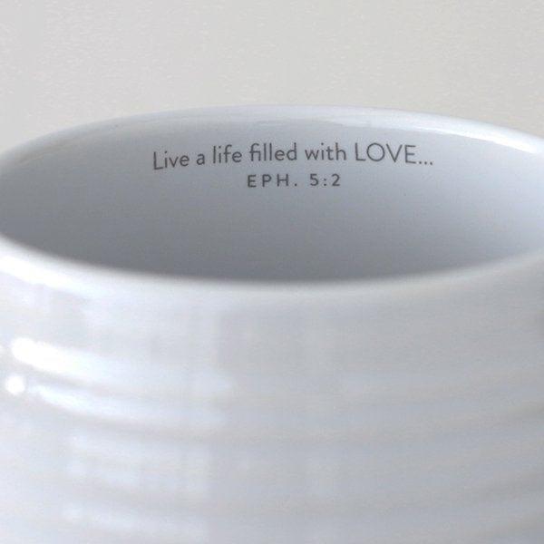 Loved, Ephesians 5:2, Ceramic Mug, Textured White - Pura Vida Books