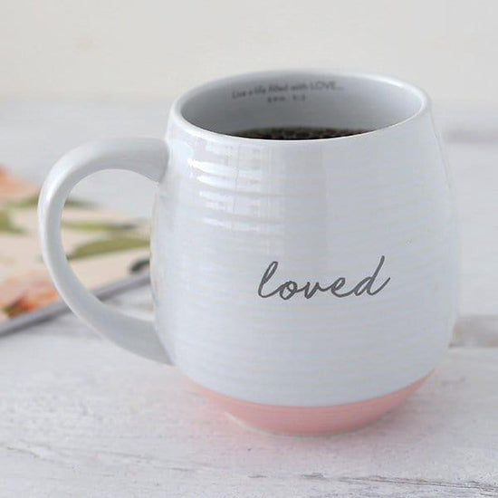 Loved, Ephesians 5:2, Ceramic Mug, Textured White - Pura Vida Books