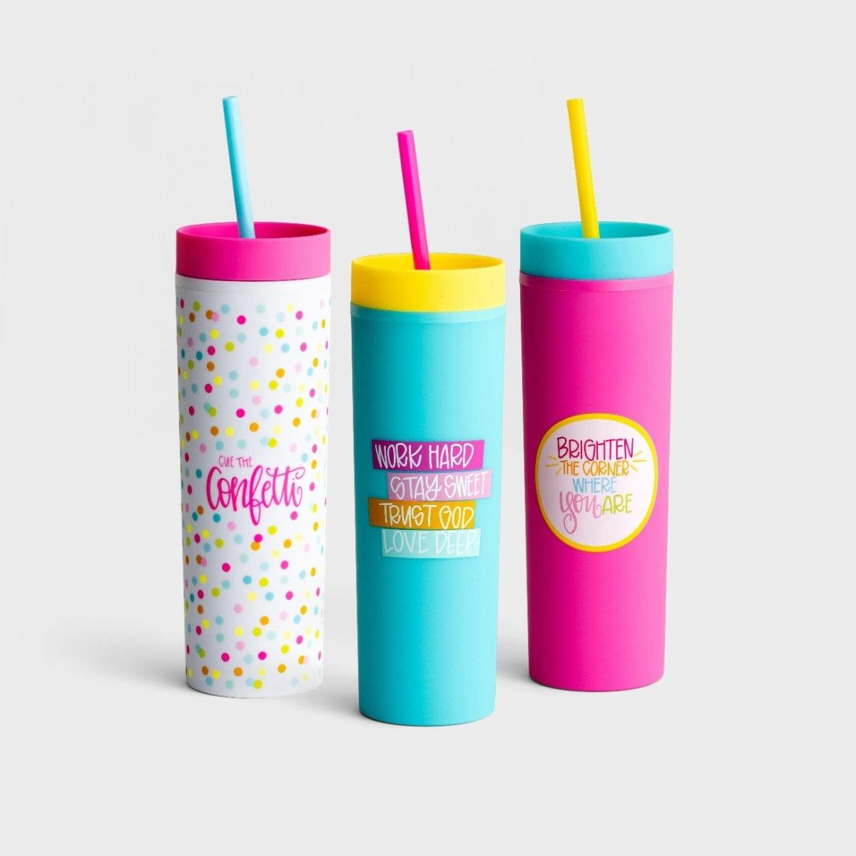 Maghon Taylor - Brighten the Corner Where You Are - Straw Tumbler - Pura Vida Books