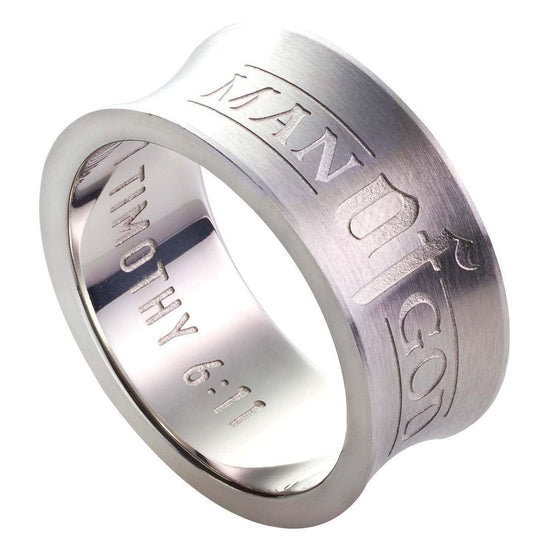 Man of God - 1 Timothy 6:11 Men's Ring - Pura Vida Books